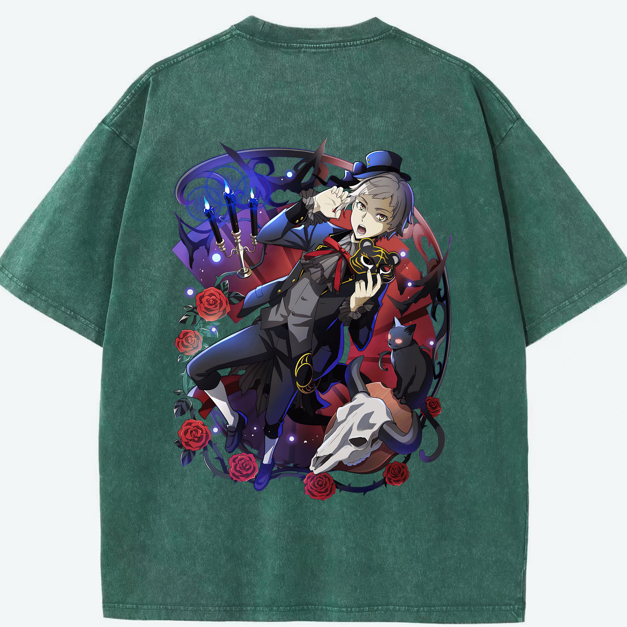 （画像用） 文豪ストレイドッグス Bungo Stray Dogs 綿100% ヴィンテージ風 半袖Tシャツ（背面プリント）
